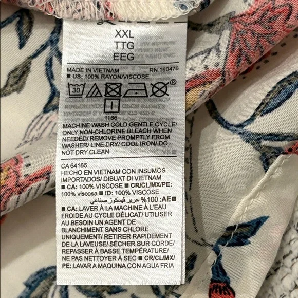 Old Navy Floral Tank Top Button Closure Size XXL EUC Like New - Picture 11 of 12